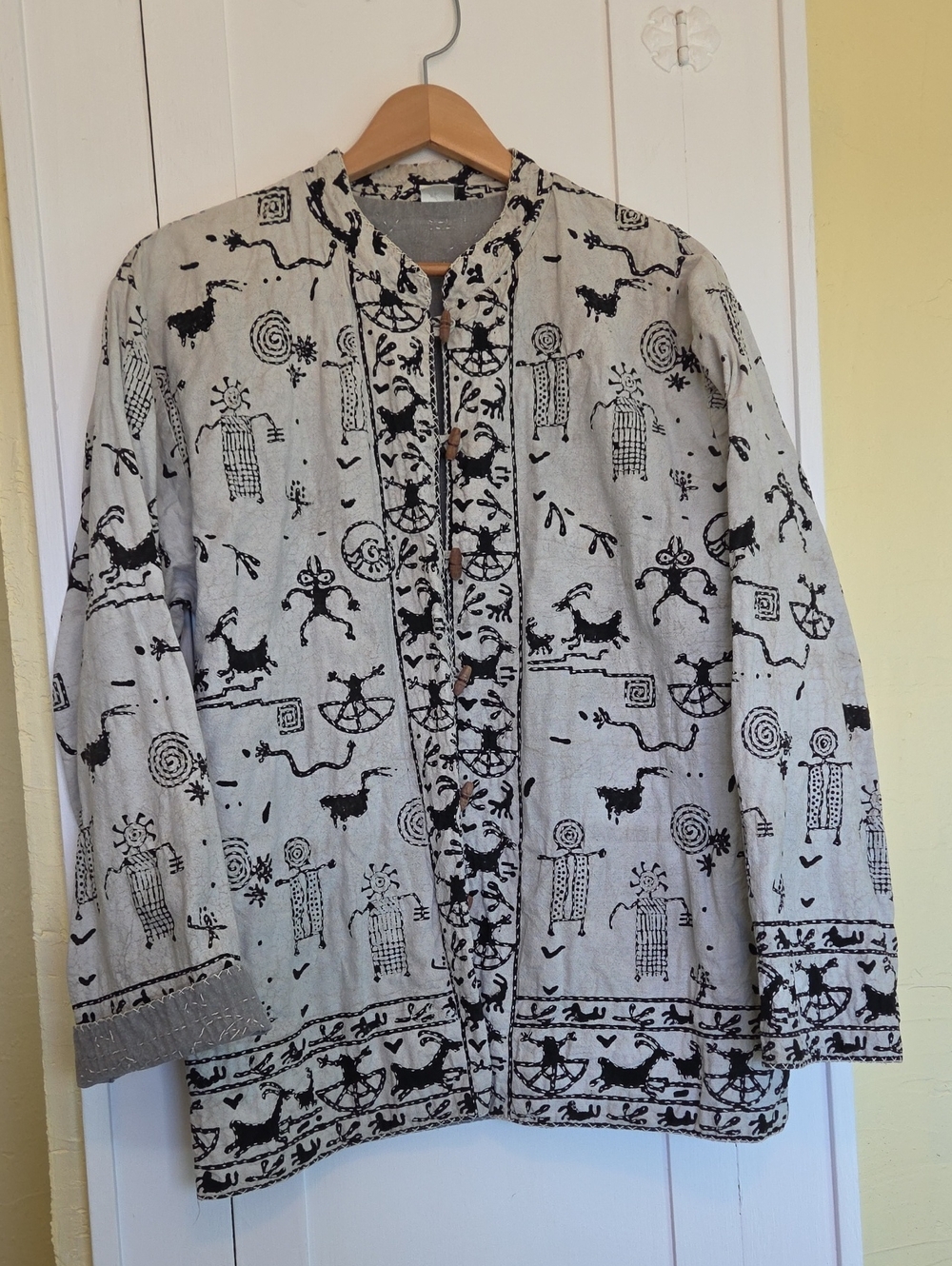 Sam Hilu Jacket Womens Large Reversible Tribal Art Petroglyph Size L
